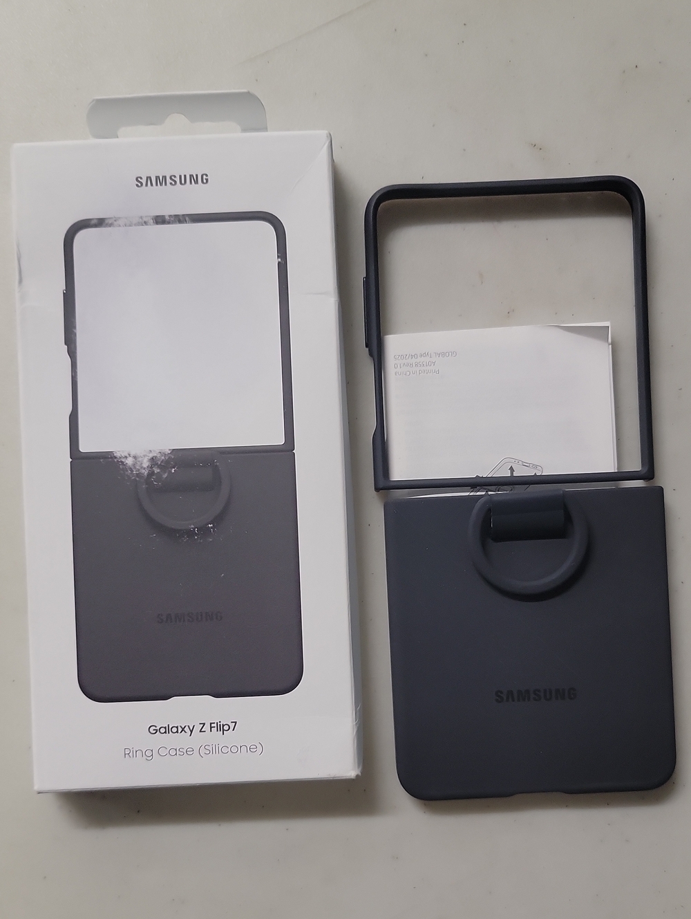 Samsung Silicone Ring Case for Galaxy Z Flip7 in Charcoal